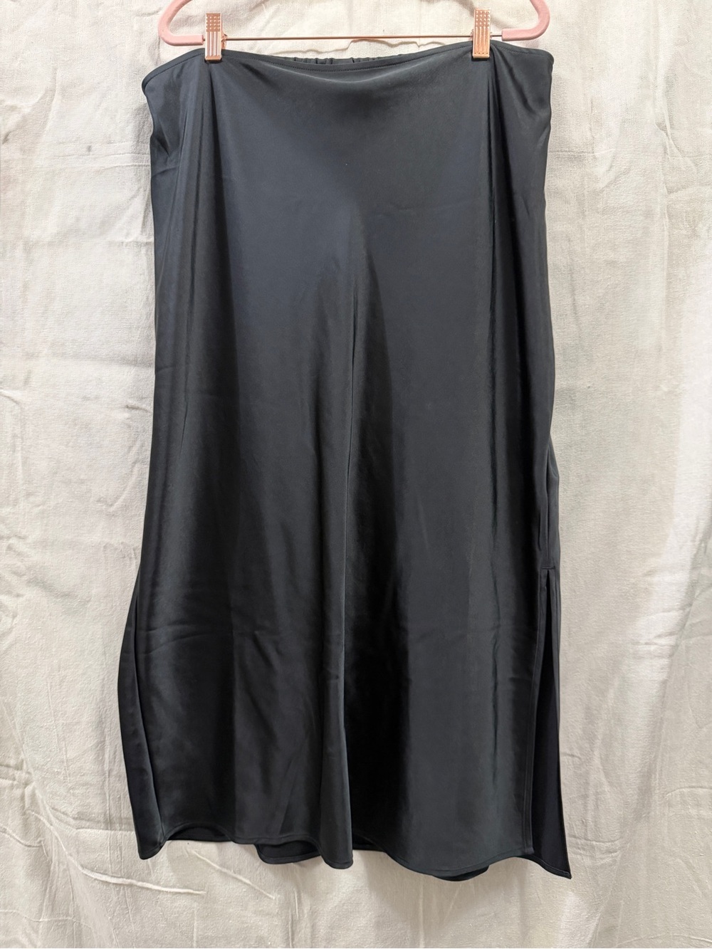 Old Navy Black Satin Midi Skirt